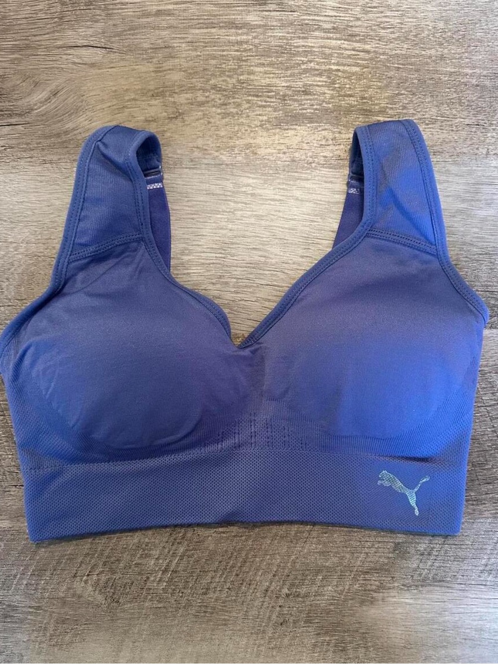 PUMA NWOT Performance Seamless Sports Bra Purple Blue Women’s Sz Small
